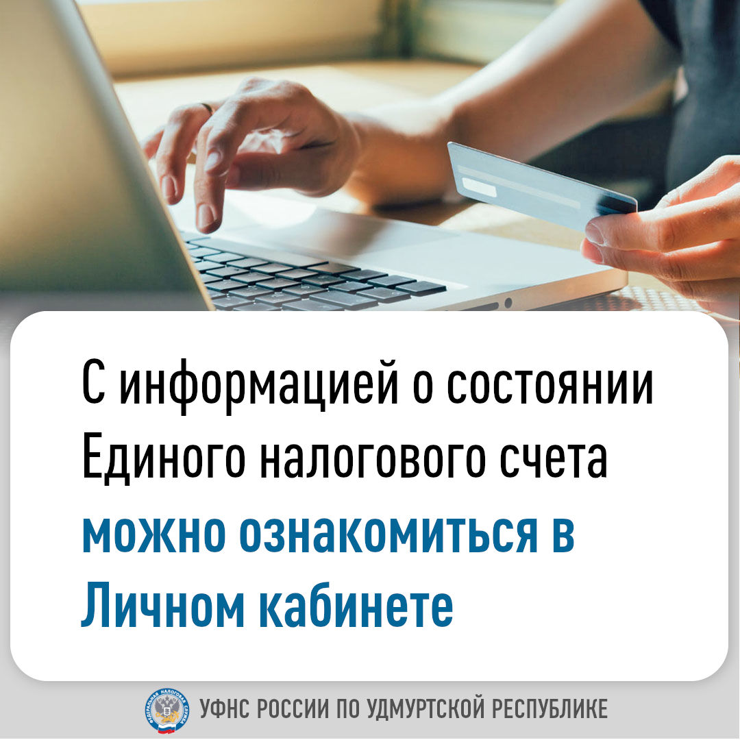 С информацией о состоянии Единого налогового счета можно  ознакомиться в Личном кабинете.