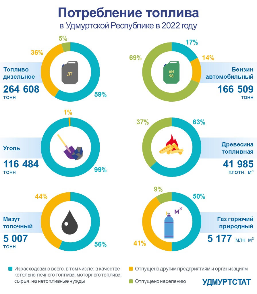 Потребление топлива в УР в 2022 году.